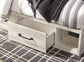 Cambeck  Panel Bed With 2 Storage Drawers With Mirrored Dresser And Chest