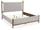 Lyncott King Upholstered Bed with Mirrored Dresser and Nightstand