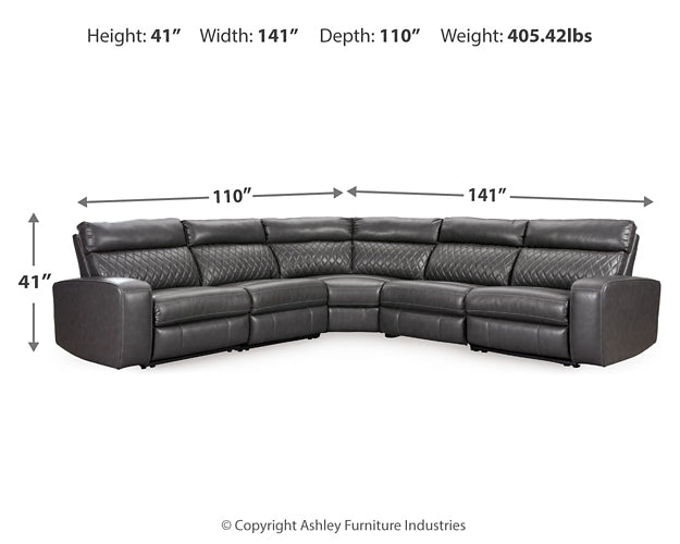 Samperstone 5-Piece Power Reclining Sectional