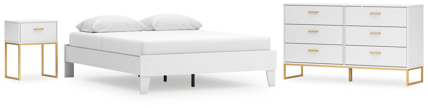 Socalle Queen Platform Bed with Dresser and Nightstand