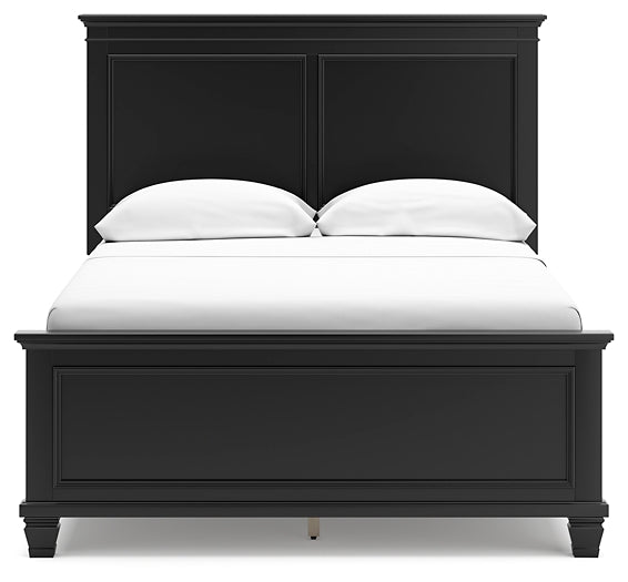 Lanolee Full Panel Bed with Mirrored Dresser and 2 Nightstands